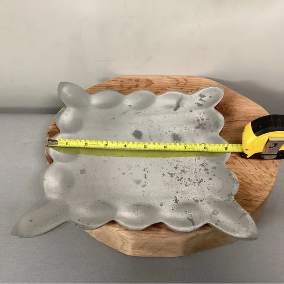 ⚫️ Large Scalloped Edges Square Pillar Candle Holder - Metal Crafted - Nice - Picture 10 of 11